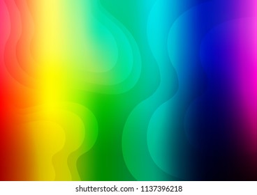 Light Multicolor, Rainbow vector pattern with bubble shapes. Geometric illustration in marble style with gradient.  The template for cell phone backgrounds.