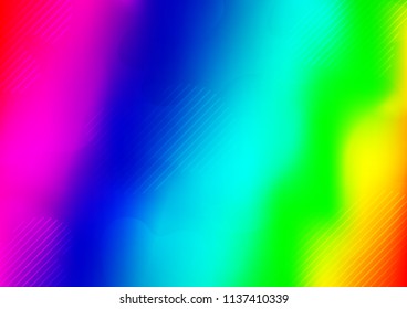 Light Multicolor, Rainbow vector pattern with narrow lines. Shining colored illustration with narrow lines. The pattern can be used for busines ad, booklets, leaflets