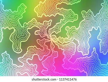 Light Multicolor, Rainbow vector pattern with bent ribbons. Colorful abstract illustration with gradient lines. The template for cell phone backgrounds.