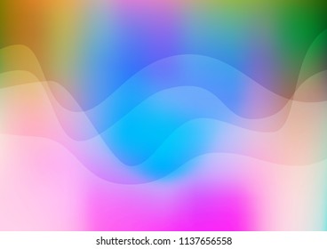 Light Multicolor, Rainbow vector pattern with bent ribbons. Geometric illustration in marble style with gradient.  Marble style for your business design.