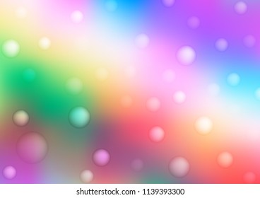 Light Multicolor, Rainbow vector pattern with spheres. Glitter abstract illustration with blurred drops of rain. Beautiful design for your business natural advert.