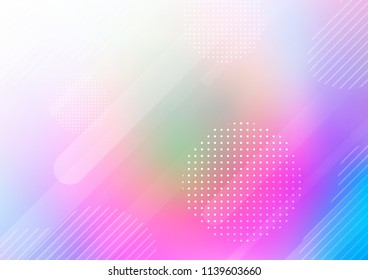 Light Multicolor, Rainbow vector pattern with rounded lines, dots. Glitter abstract illustration with colored sticks, dots. The template can be used as a background.