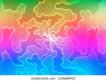 Light Multicolor, Rainbow vector pattern with lava shapes. Glitter abstract illustration with wry lines. New composition for your brand book.