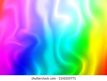Light Multicolor, Rainbow vector pattern with bent ribbons. Shining illustration, which consist of blurred lines, circles. Brand new design for your ads, poster, banner.