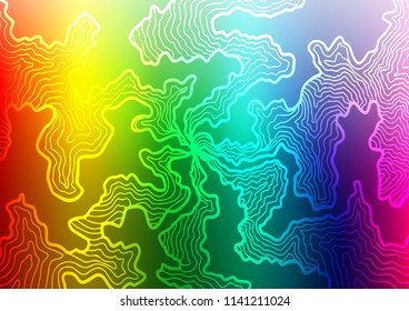 Light Multicolor, Rainbow vector pattern with lava shapes. Geometric illustration in marble style with gradient.  New composition for your brand book.