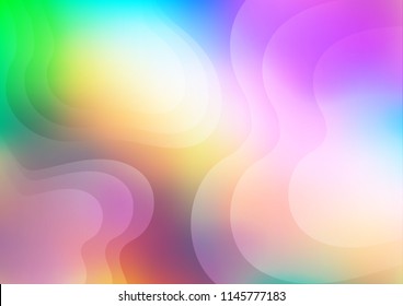 Light Multicolor, Rainbow vector pattern with curved circles. Colorful illustration in abstract marble style with gradient. Marble design for your web site.