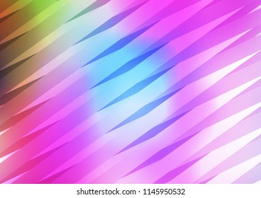 Light Multicolor, Rainbow vector pattern with narrow lines. Modern geometrical abstract illustration with staves. The pattern can be used as ads, poster, banner for commercial.