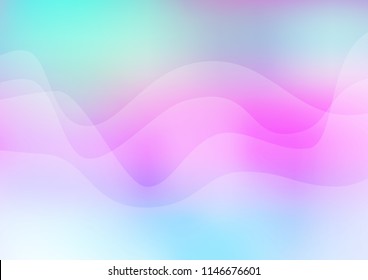 Light Multicolor, Rainbow vector pattern with curved circles. A vague circumflex abstract illustration with gradient. The template for cell phone backgrounds.