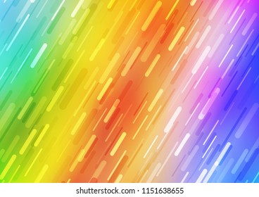 Light Multicolor, Rainbow vector pattern with narrow lines. Glitter abstract illustration with colored sticks. The pattern can be used as ads, poster, banner for commercial.