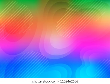 Light Multicolor, Rainbow vector pattern with narrow lines. Modern geometrical abstract illustration with staves. Best design for your ad, poster, banner.