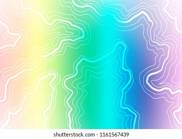 Light Multicolor, Rainbow vector pattern with lines, ovals. Creative illustration in halftone marble style with gradient. Brand new design for your ads, poster, banner.