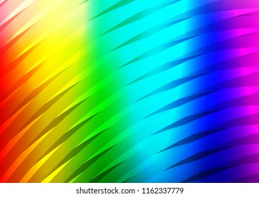 Light Multicolor, Rainbow vector pattern with narrow lines. Lines on blurred abstract background with gradient. The template can be used as a background.