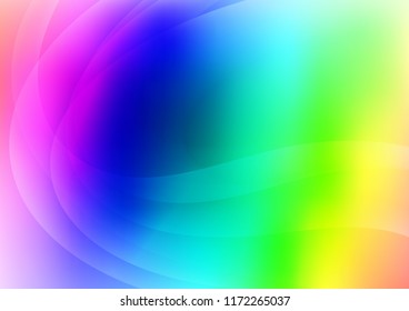 Light Multicolor, Rainbow vector pattern with curved circles. Shining illustration, which consist of blurred lines, circles. Marble design for your web site.