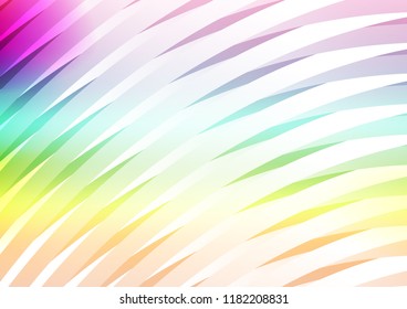 Light Multicolor, Rainbow vector pattern with narrow lines. Lines on blurred abstract background with gradient. The pattern can be used for websites.