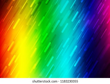 Light Multicolor, Rainbow vector pattern with narrow lines. Shining colored illustration with narrow lines. Best design for your ad, poster, banner.