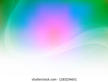Light Multicolor, Rainbow vector pattern with lines, ovals. A sample with blurred bubble shapes. The elegant pattern for brand book.
