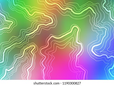 Light Multicolor, Rainbow vector pattern with lava shapes. Glitter abstract illustration with wry lines. The best blurred design for your business.