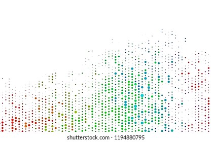 Light Multicolor, Rainbow vector pattern with spheres. Glitter abstract illustration with blurred drops of rain. Design for posters, banners.