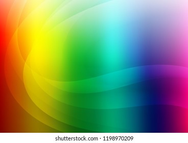 Light Multicolor, Rainbow vector pattern with lines, ovals. Shining crooked illustration in marble style. Textured wave pattern for backgrounds.