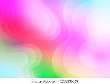 Light Multicolor, Rainbow vector pattern with curved circles. Geometric illustration in marble style with gradient.  The elegant pattern for brand book.