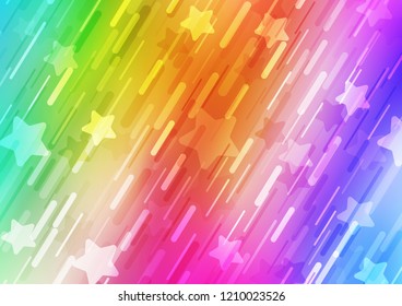 Light Multicolor, Rainbow vector pattern with narrow lines. Glitter abstract illustration with colored sticks. The template can be used as a background.