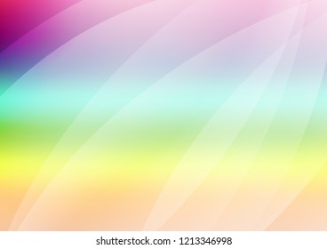 Light Multicolor, Rainbow vector pattern with narrow lines. Lines on blurred abstract background with gradient. The template can be used as a background.