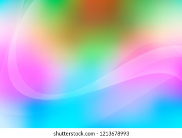 Light Multicolor, Rainbow vector pattern with lines, ovals. A completely new color illustration in marble style. Marble style for your business design.