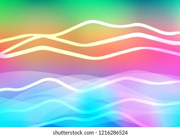 Light Multicolor, Rainbow vector pattern with narrow lines. Modern geometrical abstract illustration with staves. The pattern can be used for busines ad, booklets, leaflets