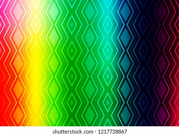 Light Multicolor, Rainbow vector pattern with lines, rectangles. Colorful lines, squares on abstract background with gradient. Backdrop for TV commercials.