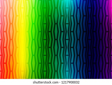Light Multicolor, Rainbow vector pattern with narrow lines. Modern geometrical abstract illustration with staves. The pattern can be used for busines ad, booklets, leaflets