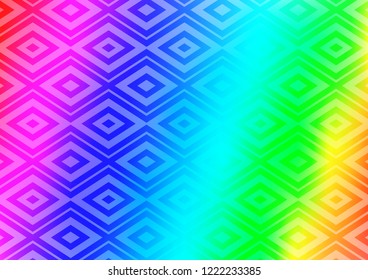 Light Multicolor, Rainbow vector pattern with lines, rectangles. Shining colorful illustration with lines, rectangles. Pattern for websites, landing pages.