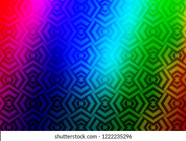 Light Multicolor, Rainbow vector pattern with narrow lines. Shining colored illustration with narrow lines. Backdrop for TV commercials.
