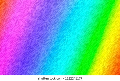 Light Multicolor, Rainbow vector pattern with bent lines. Colorful abstract illustration with gradient lines. A completely new marble design for your business.