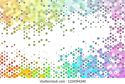 Light Multicolor, Rainbow vector pattern with spheres. Colorful illustration with blurred circles in nature style. Pattern for ads, booklets.