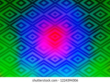 Light Multicolor, Rainbow vector pattern with lines, rectangles. Shining colorful illustration with lines, rectangles. Pattern for websites, landing pages.