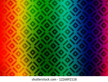 Light Multicolor, Rainbow vector pattern with lines, rectangles. Colorful decorative design in simple style with lines, rhombuses. Pattern for websites, landing pages.