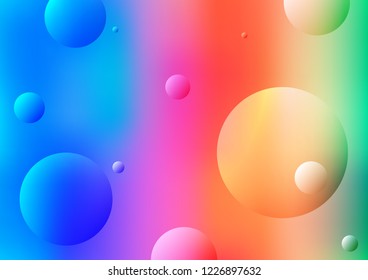 Light Multicolor, Rainbow vector pattern with spheres. Glitter abstract illustration with blurred drops of rain. The pattern can be used for aqua ad, booklets.