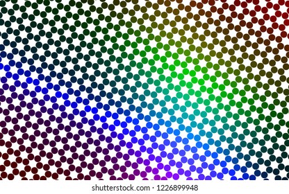 Light Multicolor, Rainbow vector pattern with spheres. Beautiful colored illustration with blurred circles in nature style. Pattern for ads, booklets.