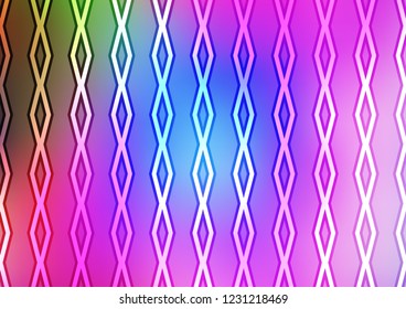 Light Multicolor, Rainbow vector pattern with lines, rectangles. Colorful decorative design in simple style with lines, rhombuses. Backdrop for TV commercials.