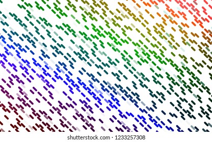 Light Multicolor, Rainbow vector pattern with narrow lines. Lines on blurred abstract background with gradient. Pattern for business booklets, leaflets.