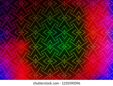 Light Multicolor, Rainbow vector pattern with narrow lines. Modern geometrical abstract illustration with staves. Pattern for business booklets, leaflets.