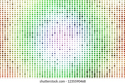 Light Multicolor, Rainbow vector pattern with spheres. Abstract illustration with colored bubbles in nature style. Design for business adverts.
