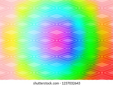 Light Multicolor, Rainbow vector pattern with lines, rectangles. Colorful decorative design in simple style with lines, rhombuses. Pattern for ads, posters, banners.