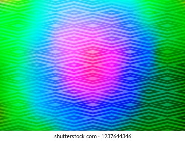 Light Multicolor, Rainbow vector pattern with lines, rectangles. Colorful lines, squares on abstract background with gradient. Backdrop for TV commercials.