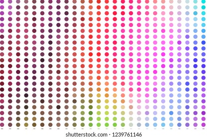 Light Multicolor, Rainbow vector pattern with spheres. Glitter abstract illustration with blurred drops of rain. Template for your brand book.