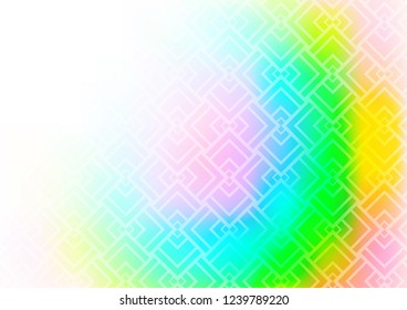 Light Multicolor, Rainbow vector pattern with narrow lines. Modern geometrical abstract illustration with staves. Pattern for business booklets, leaflets.