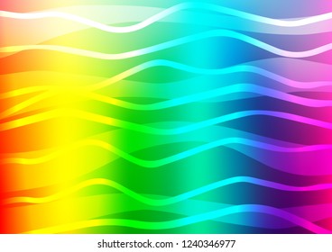 Light Multicolor, Rainbow vector pattern with narrow lines. Glitter abstract illustration with colored sticks. Best design for your ad, poster, banner.