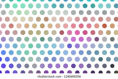 Light Multicolor, Rainbow vector pattern with spheres. Abstract illustration with colored bubbles in nature style. Pattern for beautiful websites.