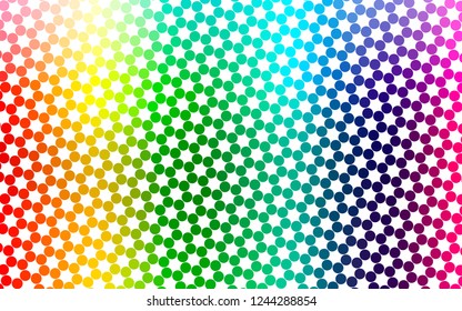 Light Multicolor, Rainbow vector pattern with spheres. Blurred bubbles on abstract background with colorful gradient. Template for your brand book.