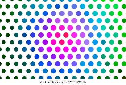 Light Multicolor, Rainbow vector pattern with spheres. Blurred decorative design in abstract style with bubbles. Pattern for ads, leaflets.